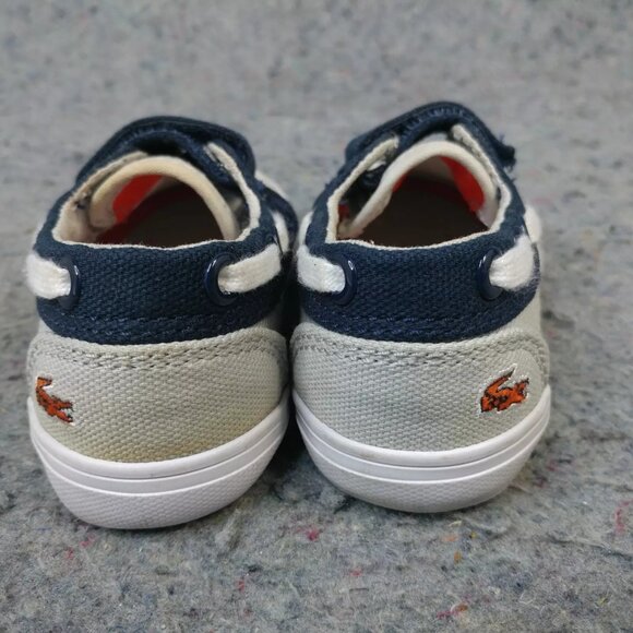 Lacoste Boat Shoes Baby Size 5.5C Boys Sneakers Canvas Gray BlueSummer Beach - Picture 7 of 9